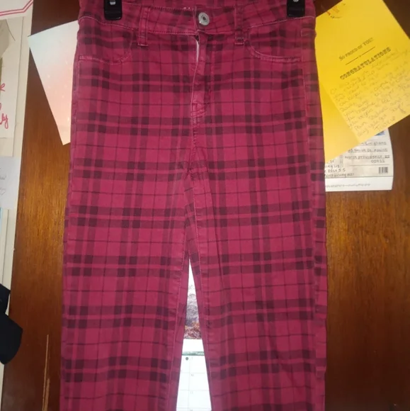 AMERICAN EAGLE High Rise Plaid Jeggings - Size 4 - Picture 5 of 9